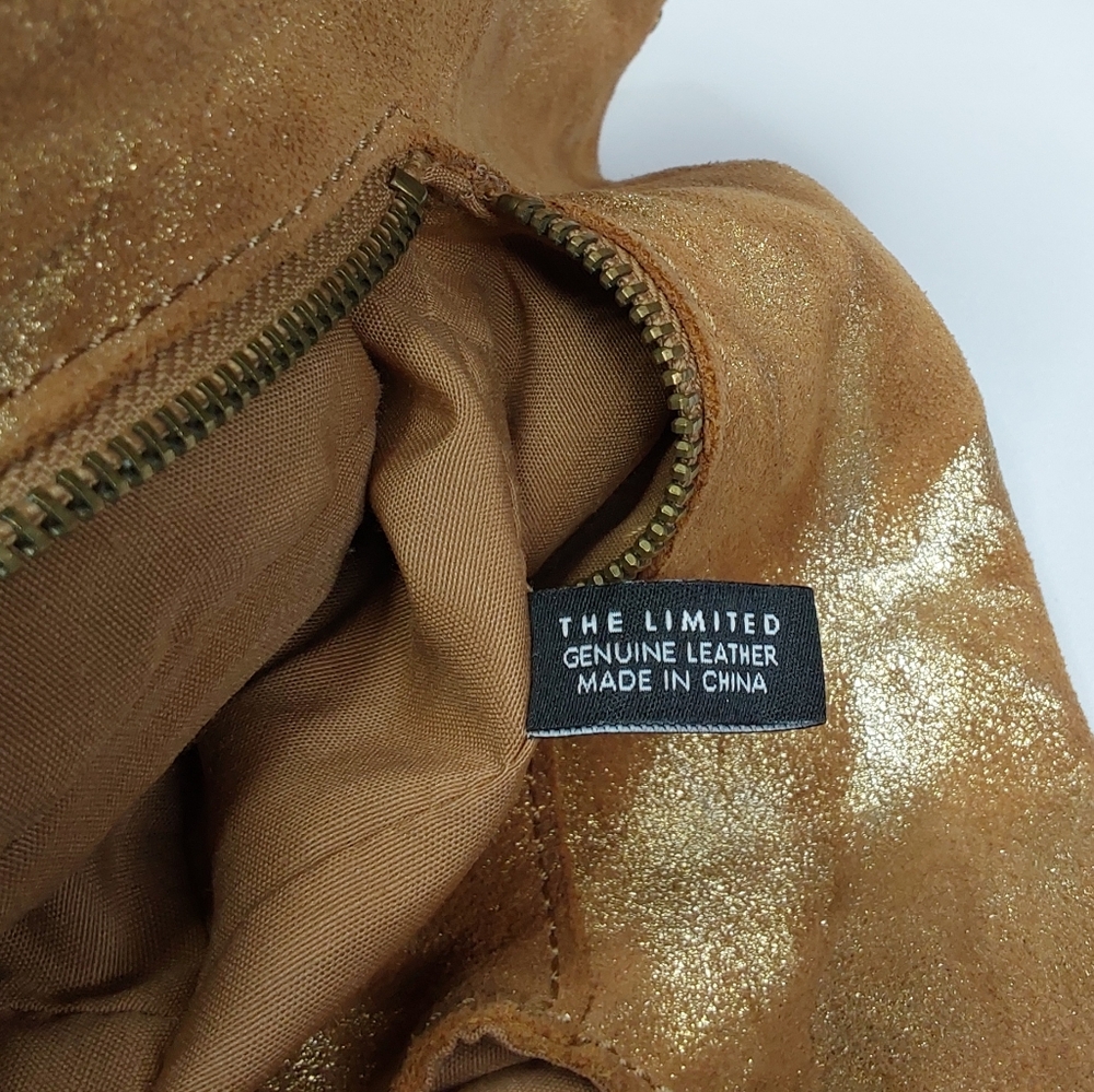 'THE LIMITED' GOLDEN GODDESS LEATHER HOBO STUDDED SHOULDER BAG TOP-ZIP - Picture 7 of 15